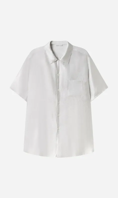 Silk Laundry | Camp Shirt - Silver Foil sold by Sister & Co