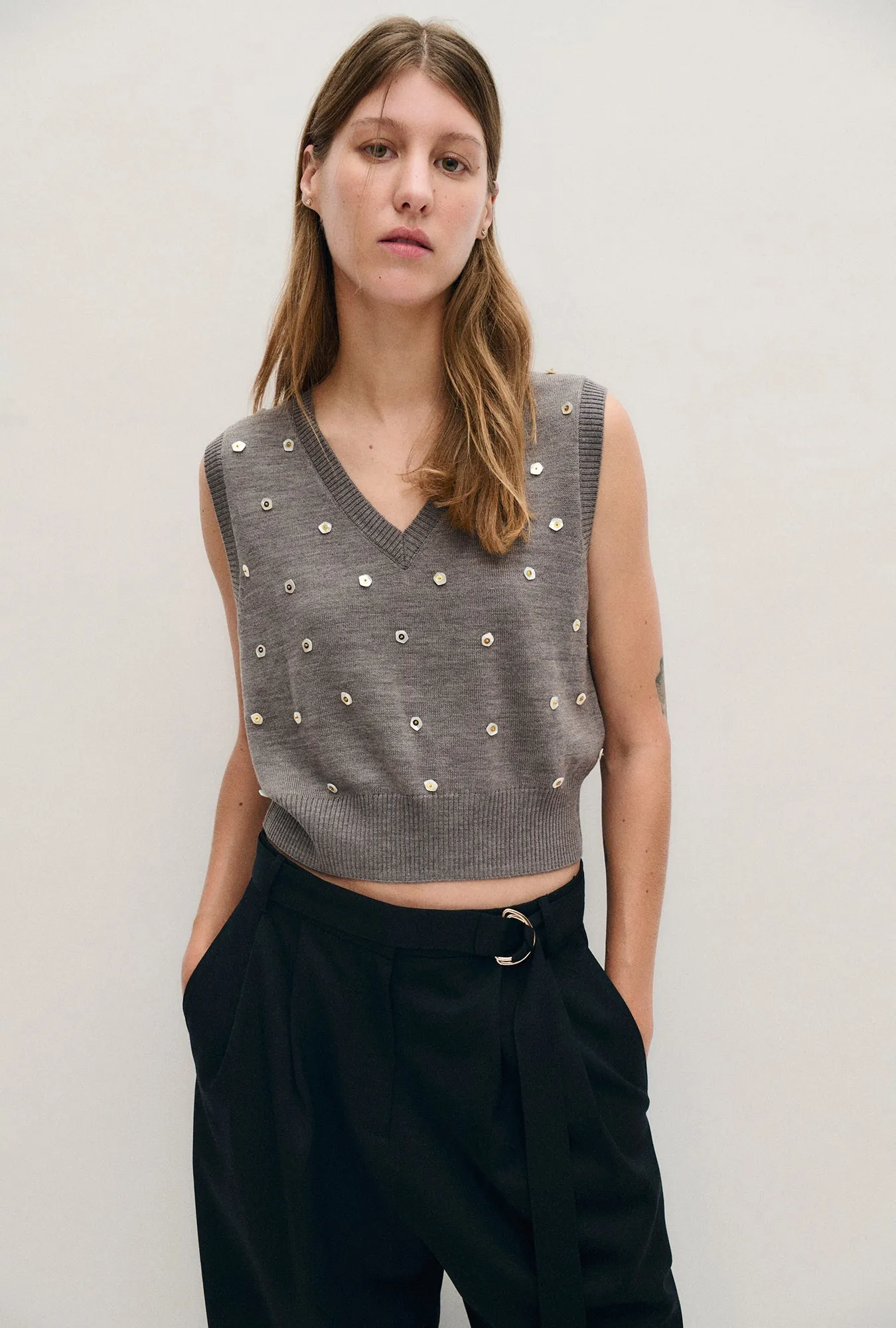 Silk Laundry | V Neck Sweater - Pearl sold by Sisters & Co product image thumbnail 2