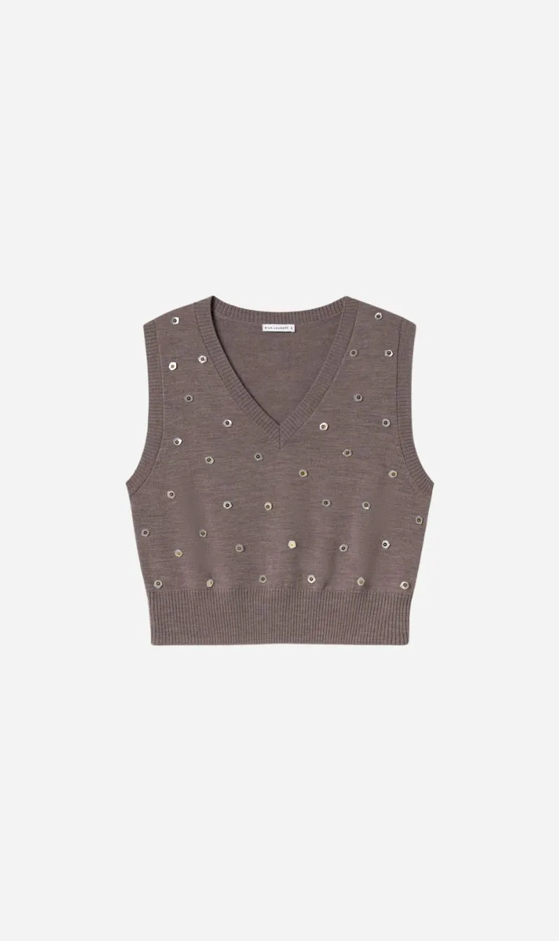 Silk Laundry | V Neck Sweater - Pearl sold by Sisters & Co