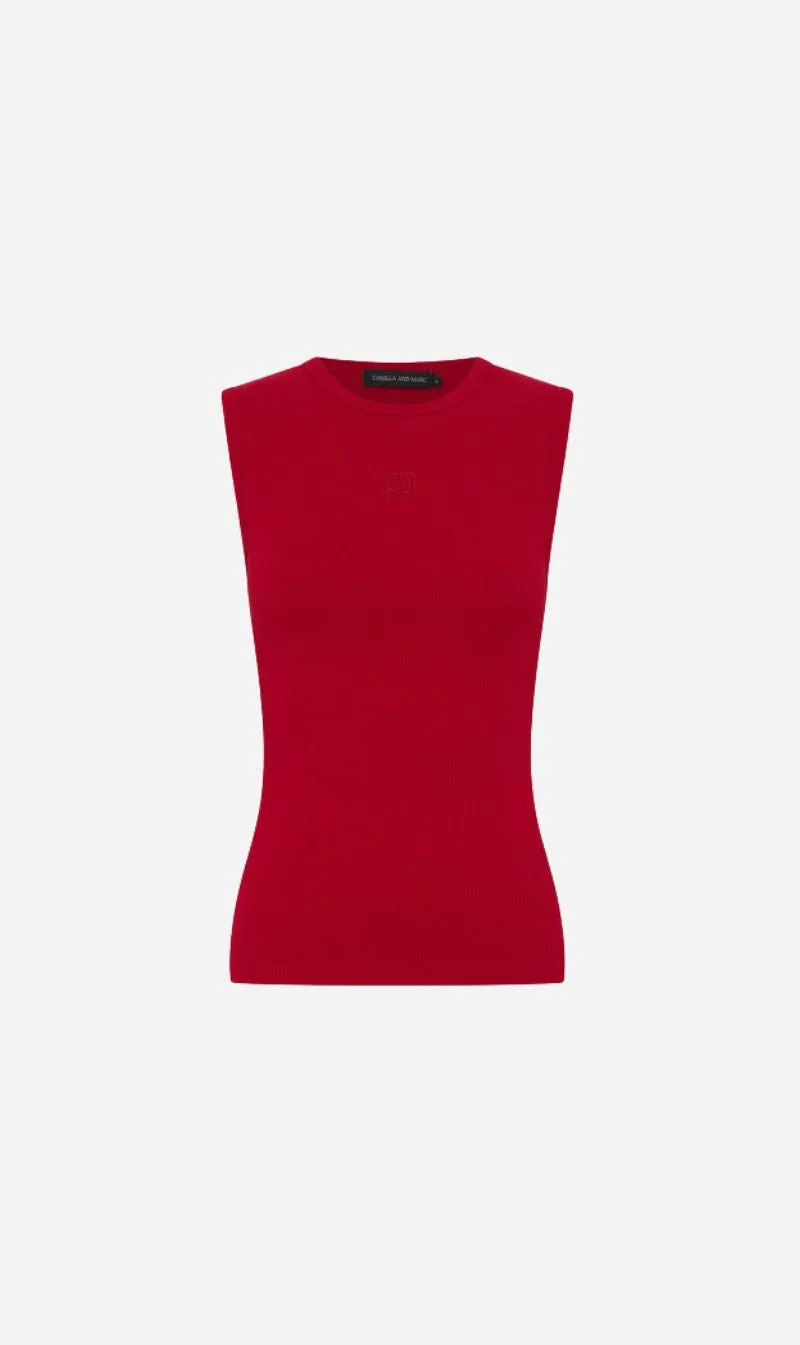 Camilla and Marc | Nora Crew Tank - Ruby Red sold by Sister & Co