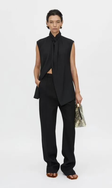 Camilla and Marc | Oriole Twist Neck Top - Black sold by Sisters & Co