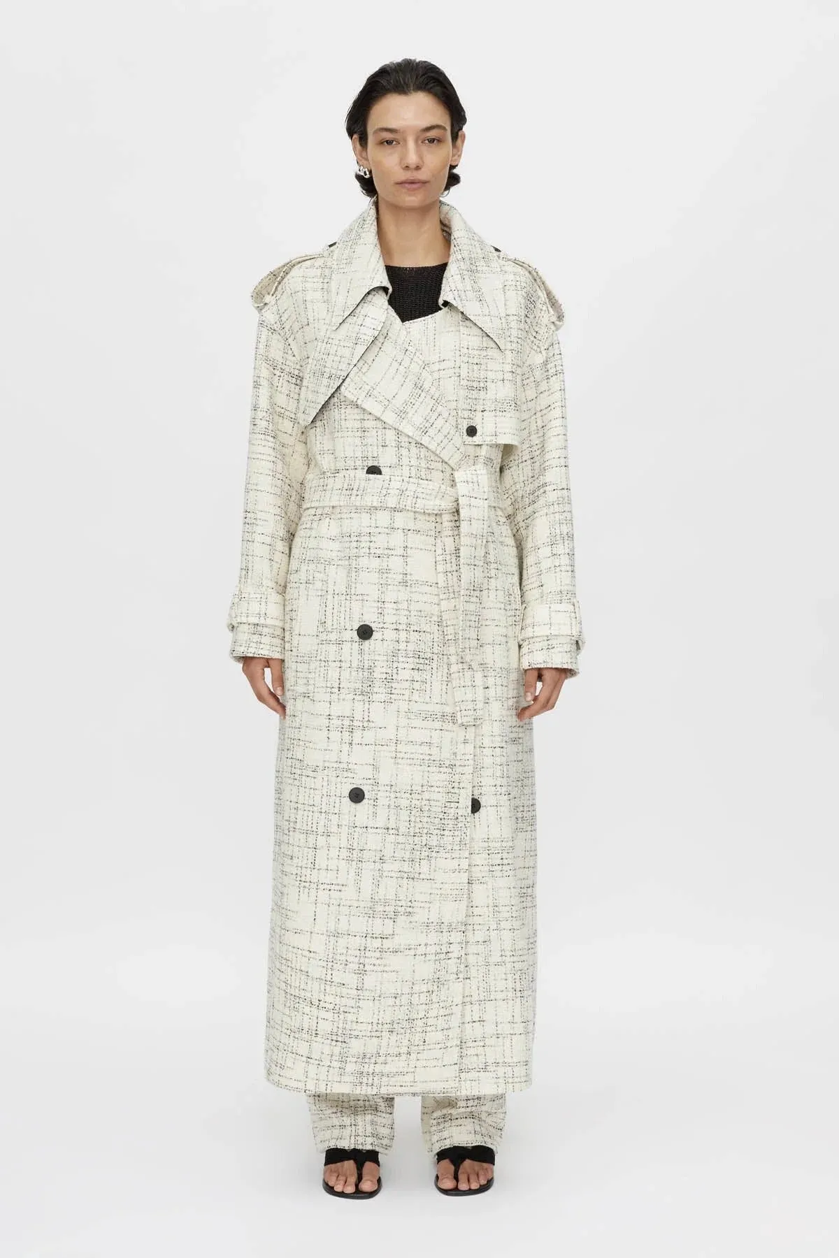 Camilla and Marc | Corvina Trench Coat - Cream Cross Hatch sold by Sisters & Co product image thumbnail 4