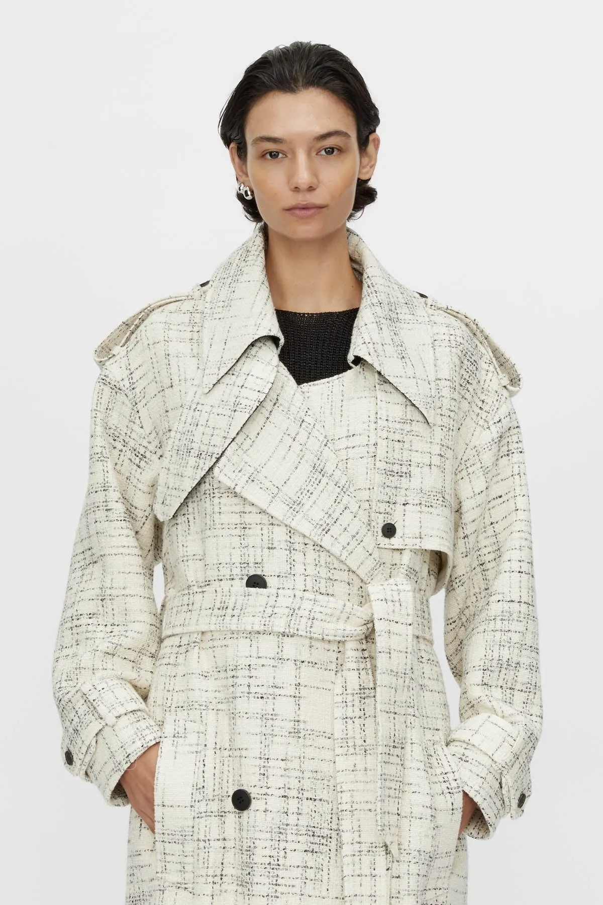 Camilla and Marc | Corvina Trench Coat - Cream Cross Hatch sold by Sisters & Co product image thumbnail 2