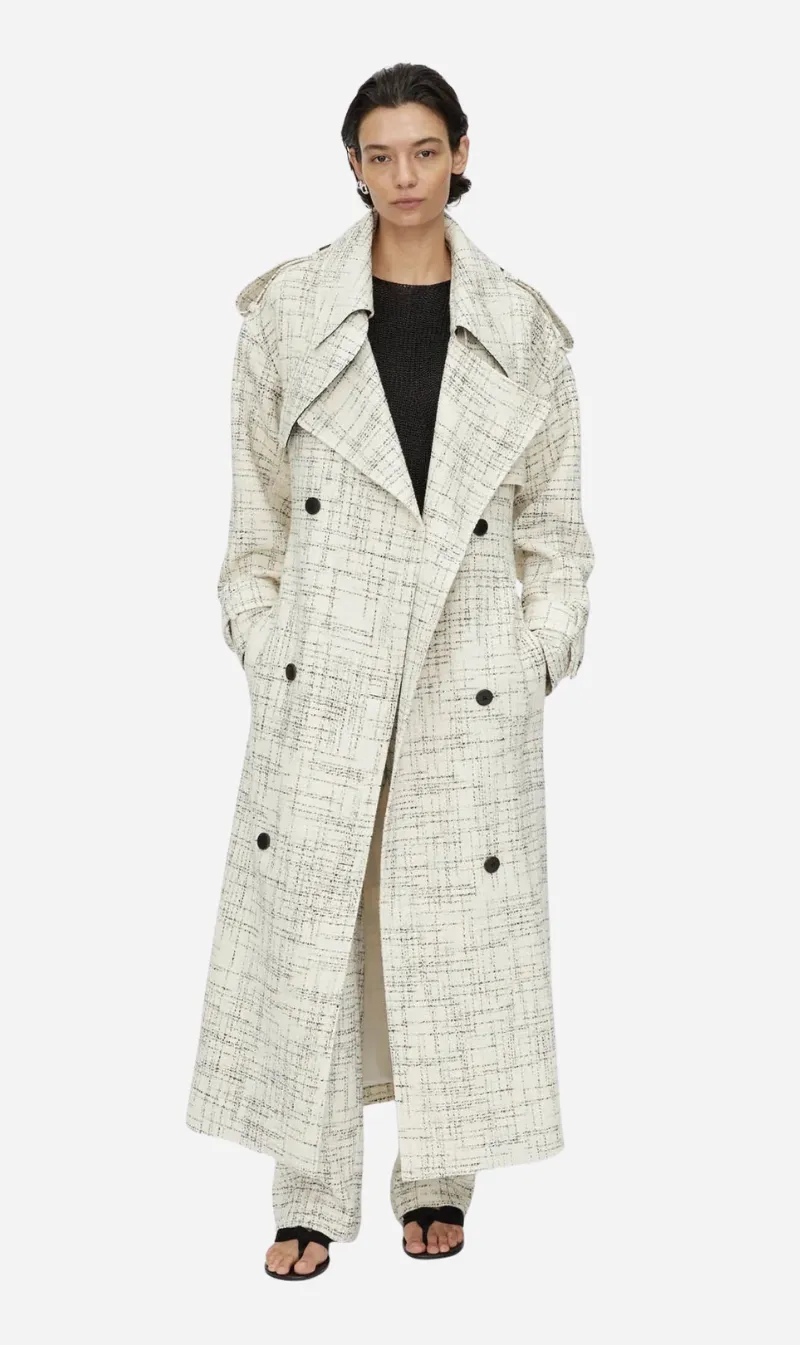 Camilla and Marc | Corvina Trench Coat - Cream Cross Hatch sold by Sisters & Co