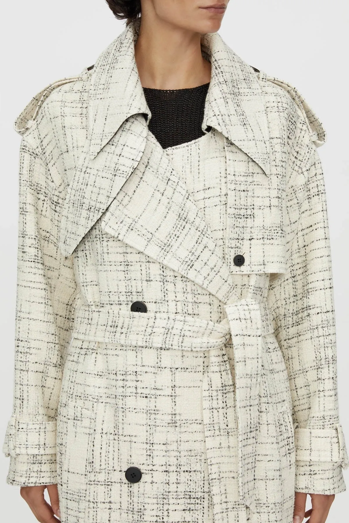 Camilla and Marc | Corvina Trench Coat - Cream Cross Hatch sold by Sisters & Co product image thumbnail 3