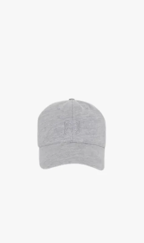 Anine Bing | Jeremy Baseball Cap Framed Monogram - Heather Grey sold by Sister & Co