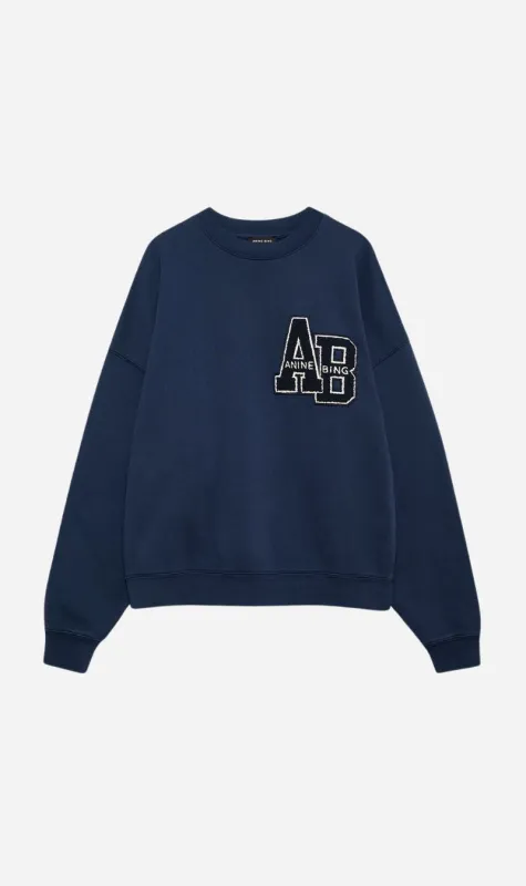 Anine Bing | Miles Oversized Sweatshirt Letterman - Washed Navy sold by Sister & Co