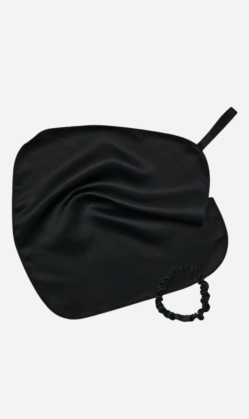 Hyoumankind | Hair Tie/Face Cloth Bundle - Silk Black sold by Sisters & Co