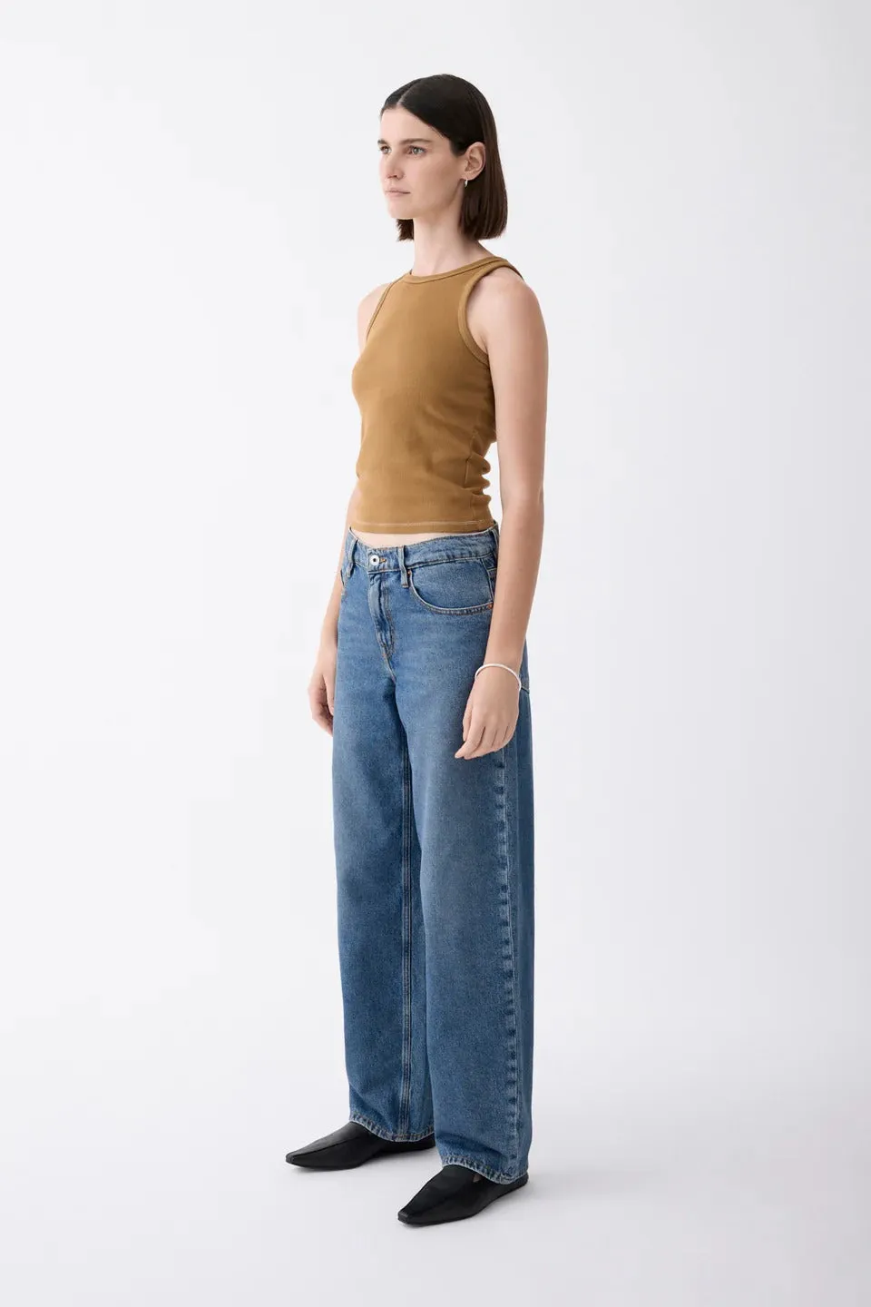 Outland Denim | Avril Mid Slouchy Wide Jean - Moment Mid Blue sold by Sisters & Co product image thumbnail 2