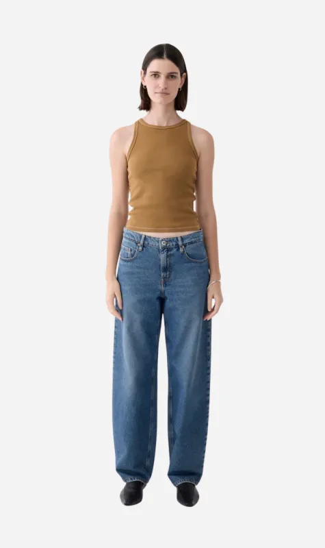 Outland Denim | Avril Mid Slouchy Wide Jean - Moment Mid Blue sold by Sister & Co