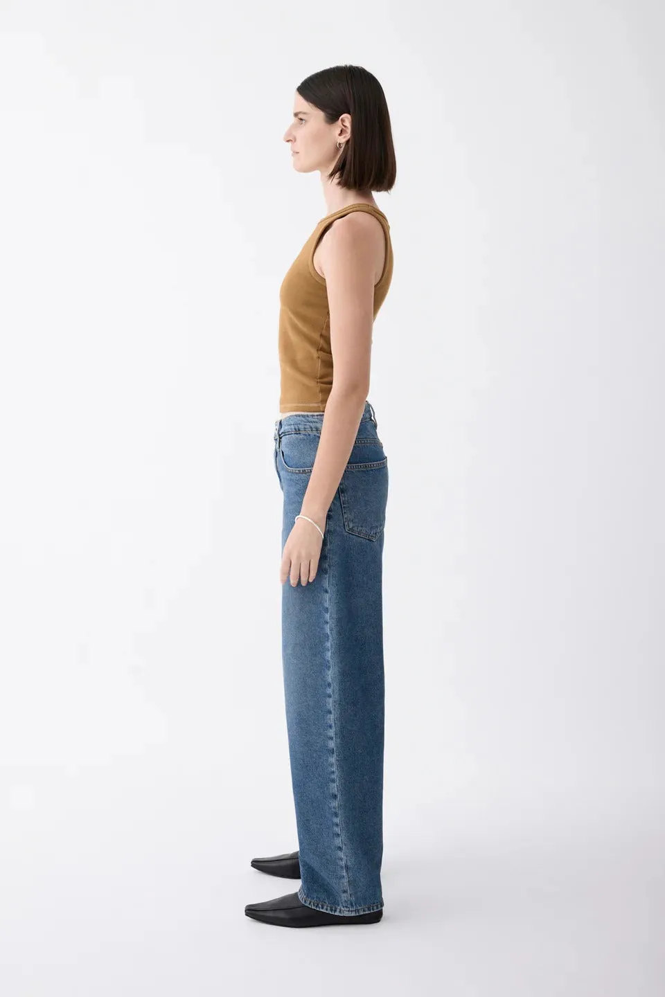 Outland Denim | Avril Mid Slouchy Wide Jean - Moment Mid Blue sold by Sisters & Co product image thumbnail 3