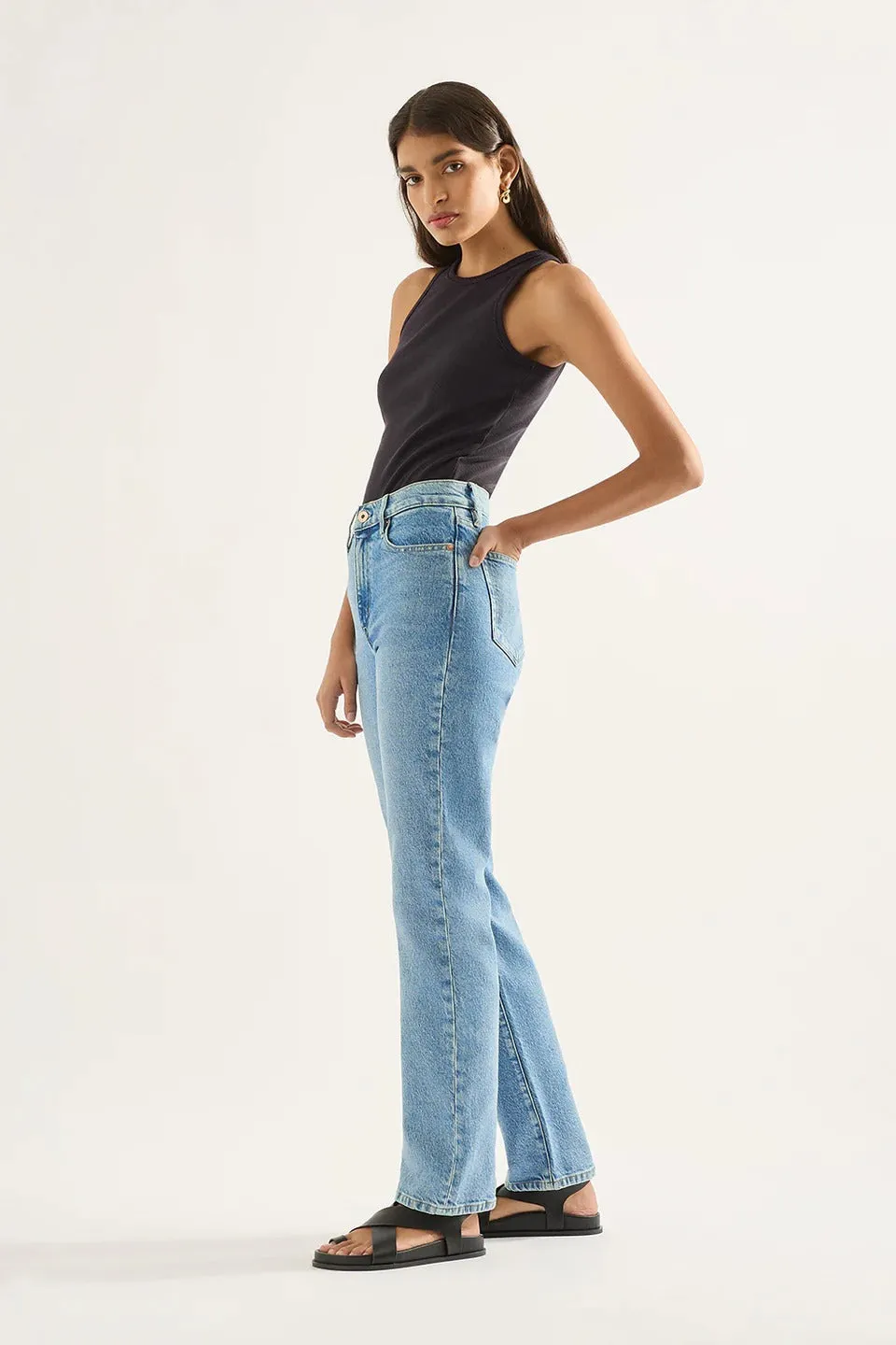 Outland Denim | Zoe High Straight Jean - Cadence Blue sold by Sister & Co product image thumbnail 2