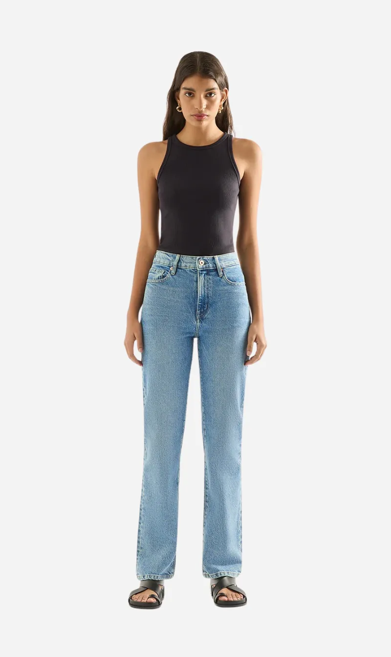 Outland Denim | Zoe High Straight Jean - Cadence Blue sold by Sister & Co