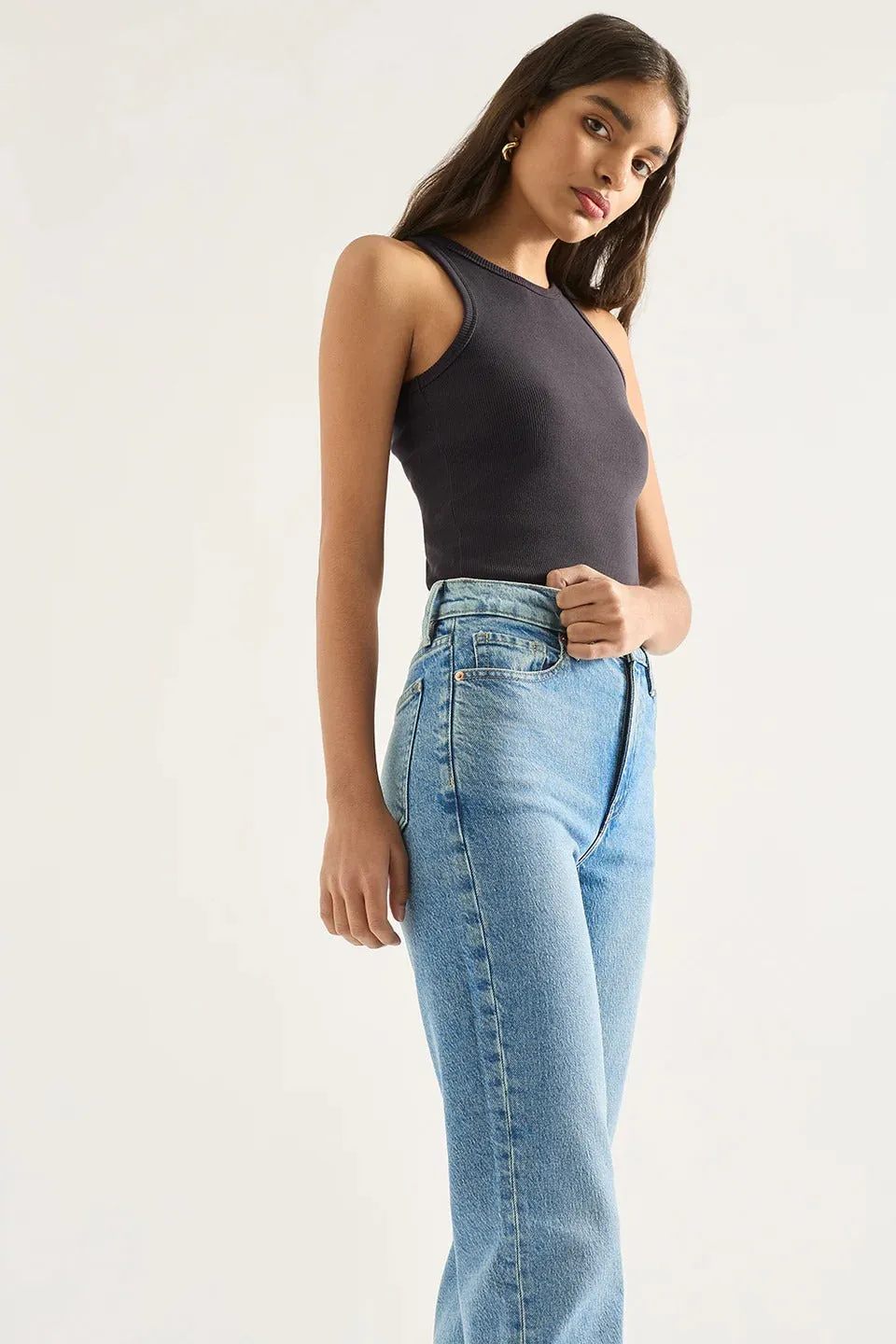 Outland Denim | Zoe High Straight Jean - Cadence Blue sold by Sister & Co product image thumbnail 4