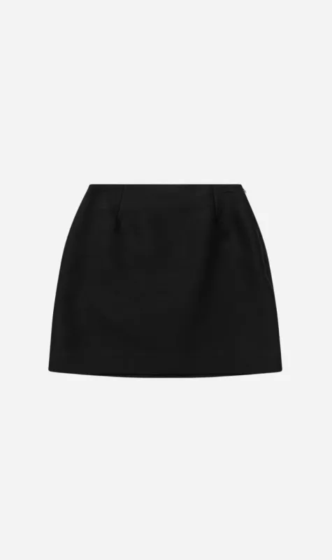 Assembly Label | Moss Wool Silk Mini Skirt - Black sold by Sister & Co