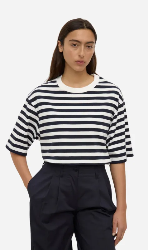 Assembly Label | Monte Stripe Tee - True Navy/White Stripe sold by Sister & Co
