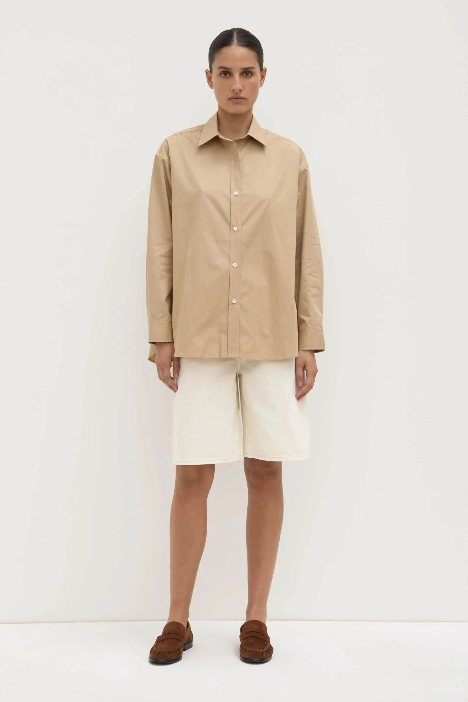 Assembly Label | Marigold Poplin Shirt - Tan sold by Sister & Co product image thumbnail 5