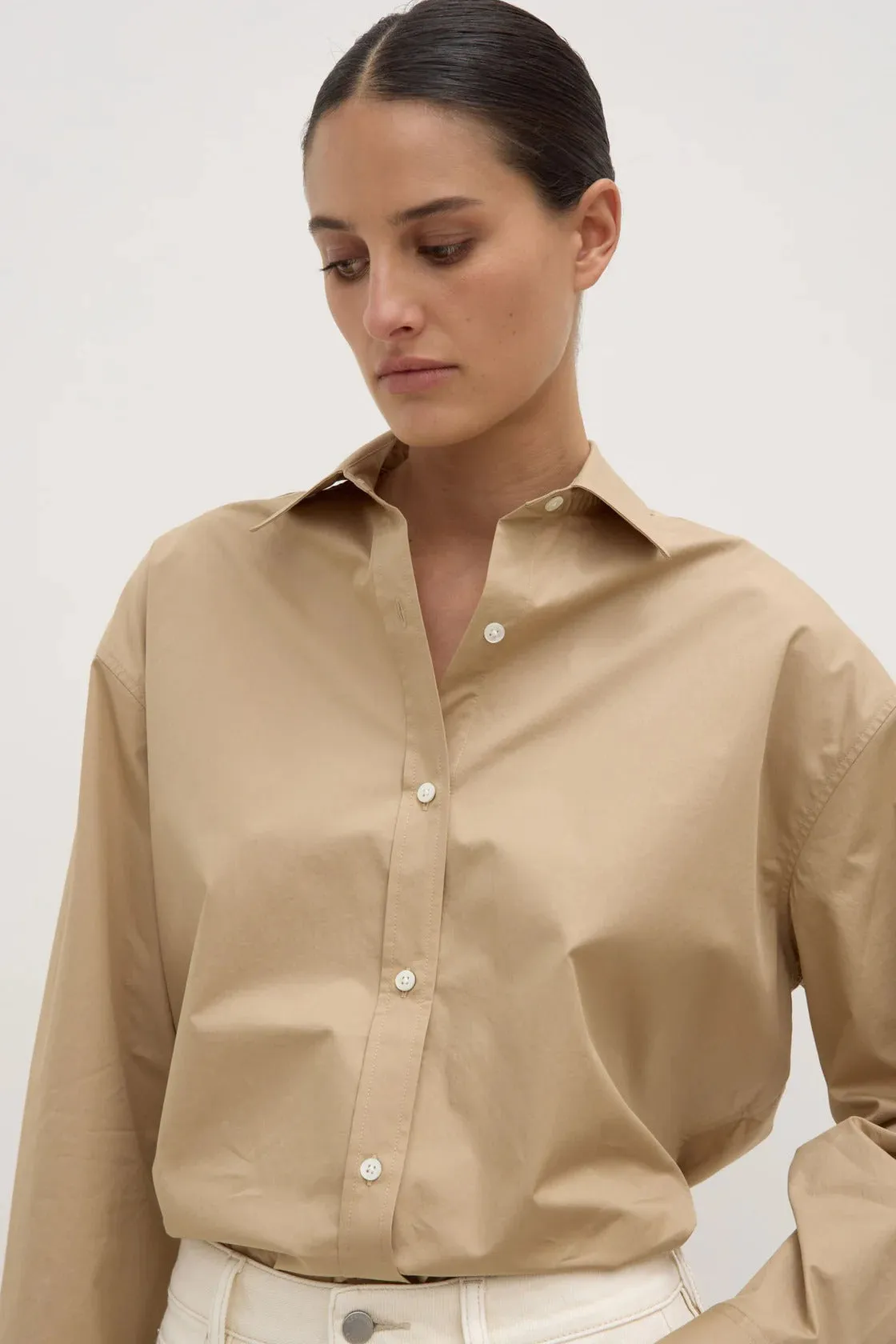 Assembly Label | Marigold Poplin Shirt - Tan sold by Sister & Co product image thumbnail 4