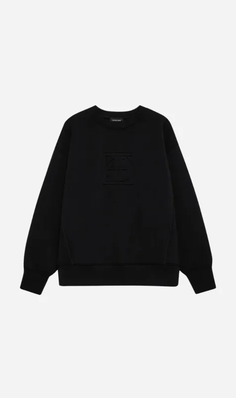 Anine Bing | Alto Sweatshirt Framed Monogram - Black sold by Sister & Co