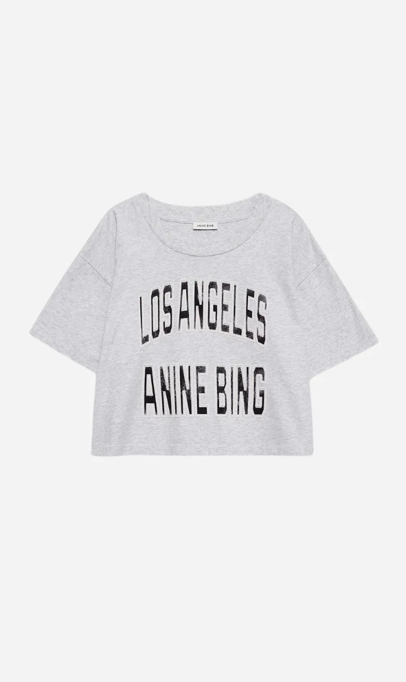 Anine Bing | Johnny Cropped Tee - Grey sold by Sister & Co