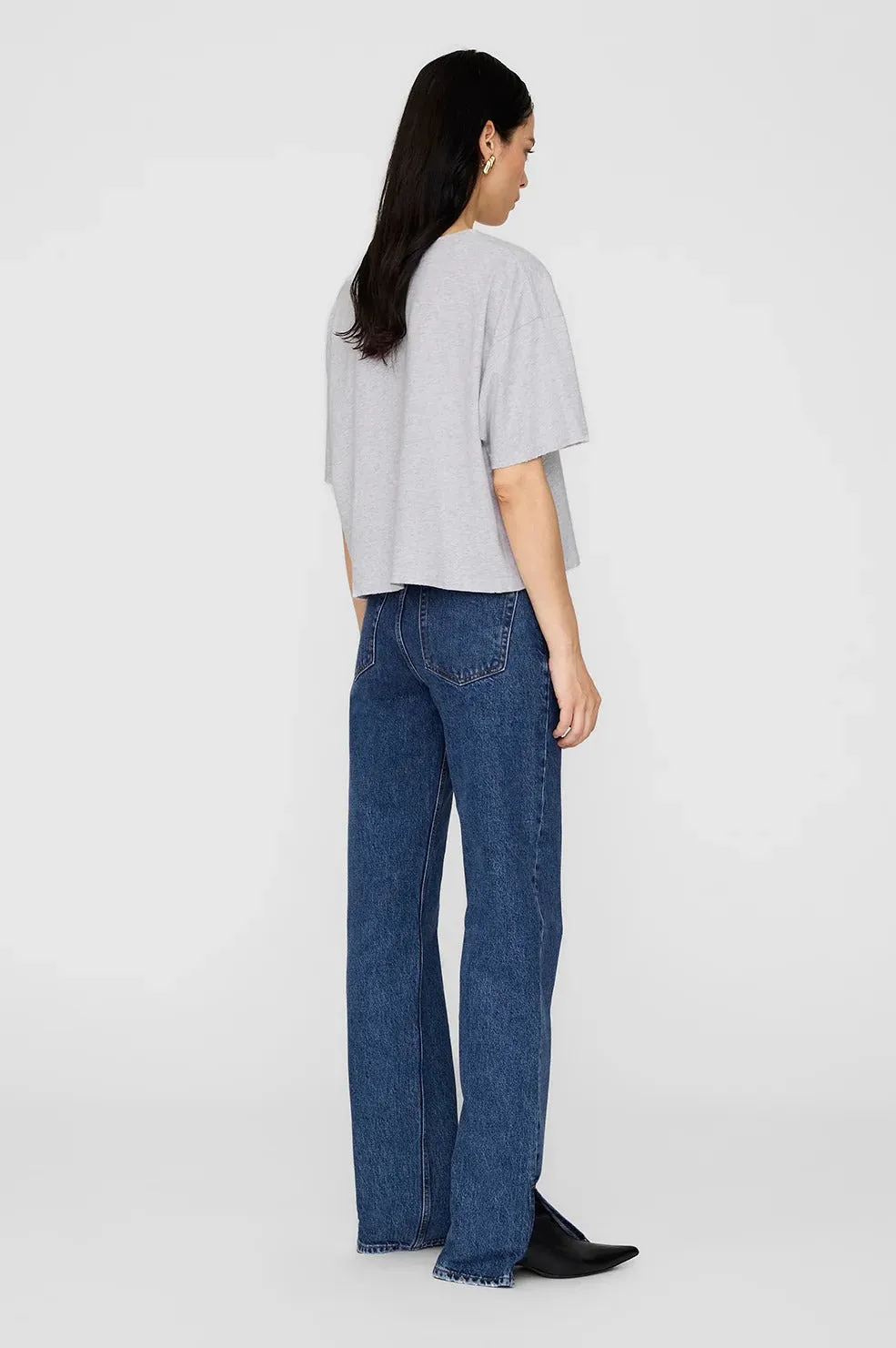 Anine Bing | Johnny Cropped Tee - Grey sold by Sister & Co product image thumbnail 3
