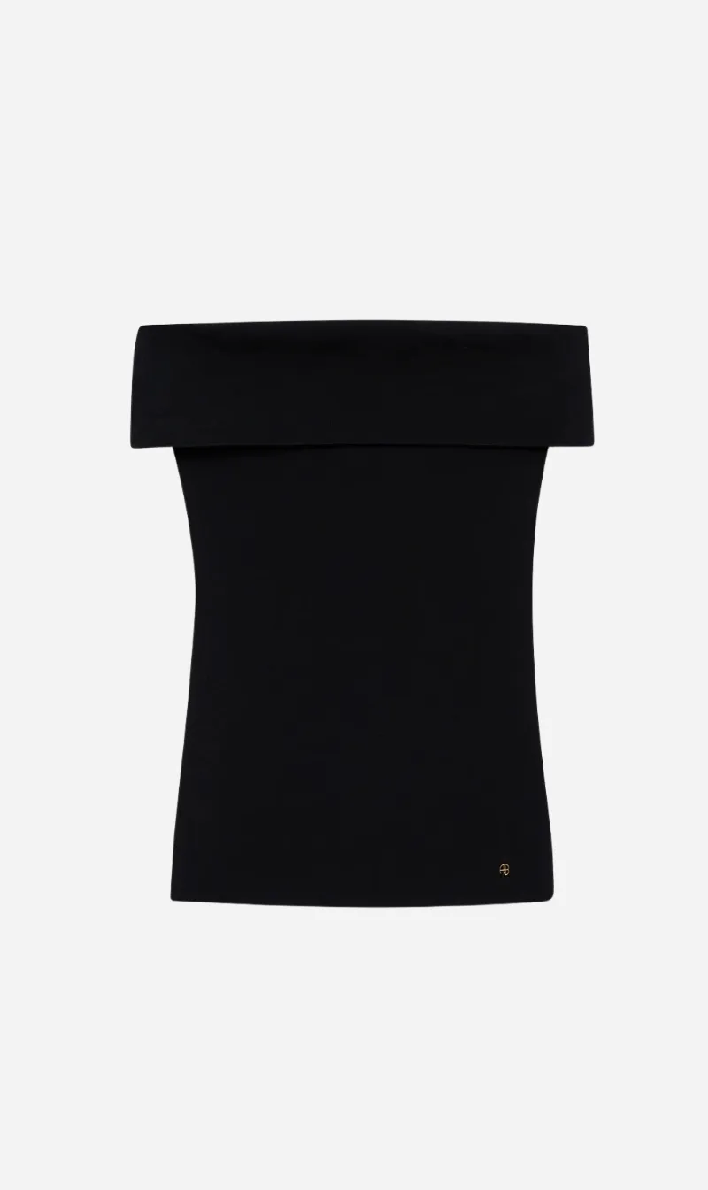 Anine Bing | Francis Top - Black sold by Sisters & Co