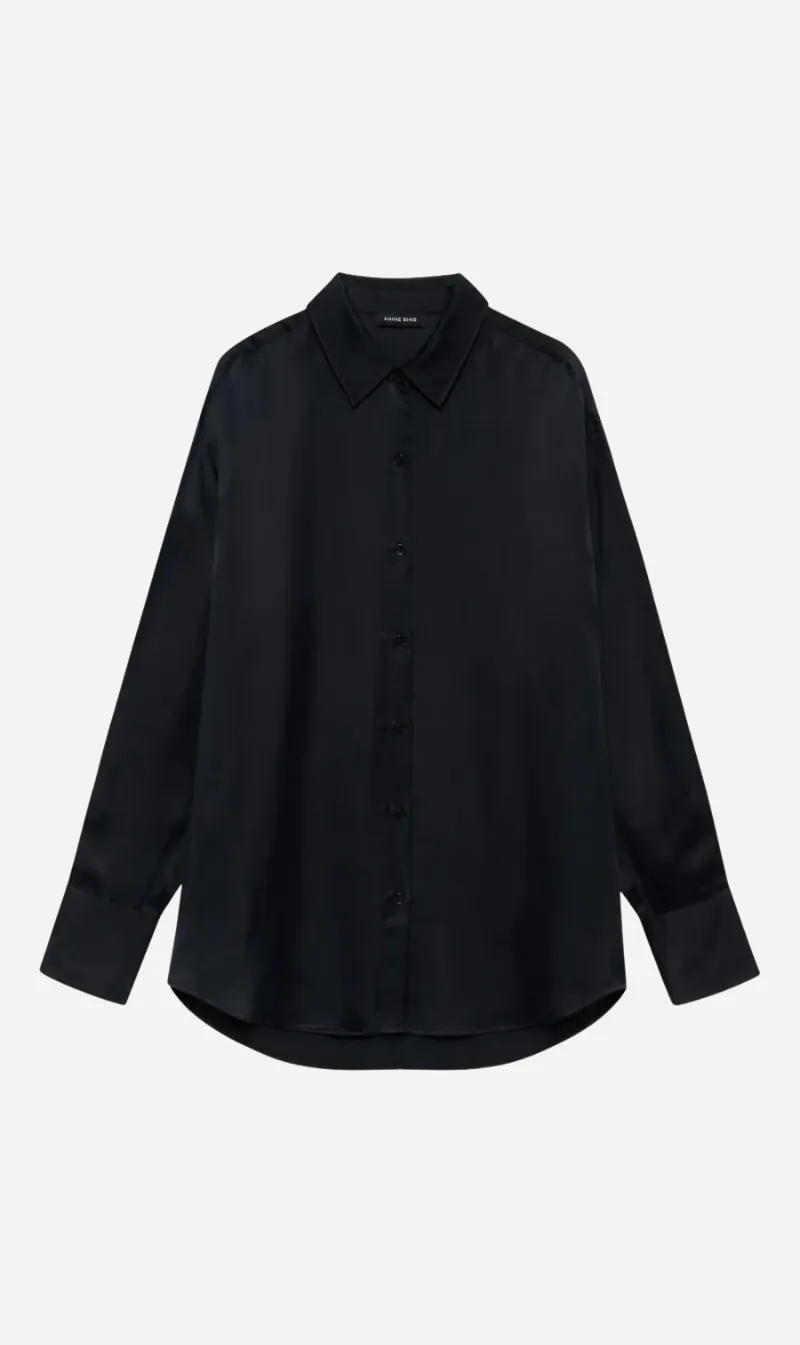 Anine Bing | Essie Shirt - Washed Black sold by Sisters & Co