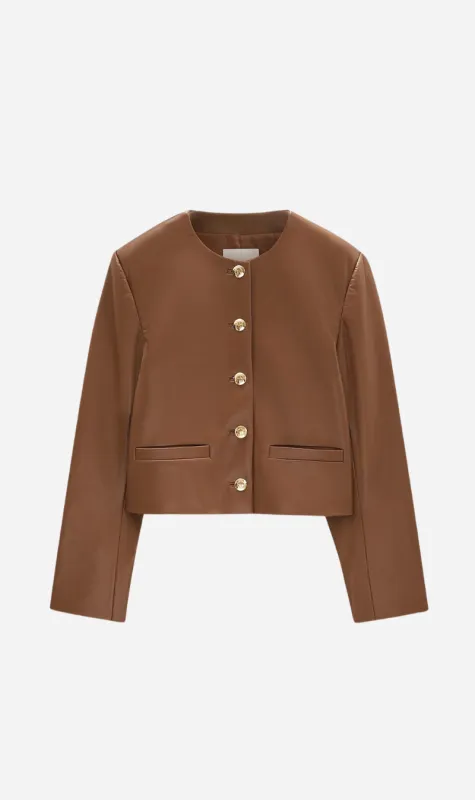 Anine Bing | Amber Jacket - Cognac Recycled Leather sold by Sister & Co