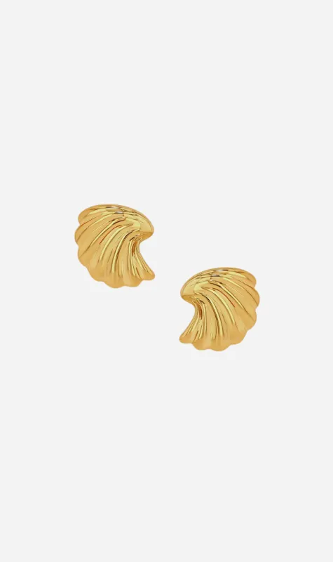 Anine Bing | Curved Shell Earrings - Gold sold by Sister & Co
