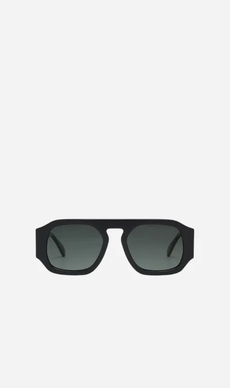 Anine Bing | Preston Sunglasses - Black With Green sold by Sisters & Co