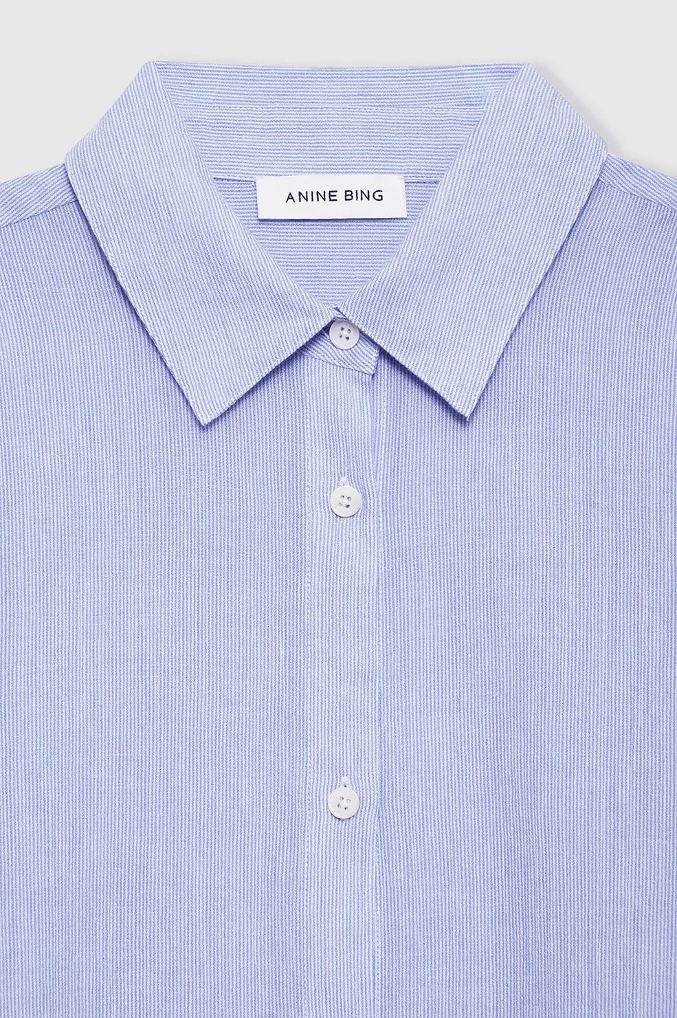 Anine Bing | Plaza Shirt - Blue & White Mini Stripe sold by Sister & Co product image thumbnail 4