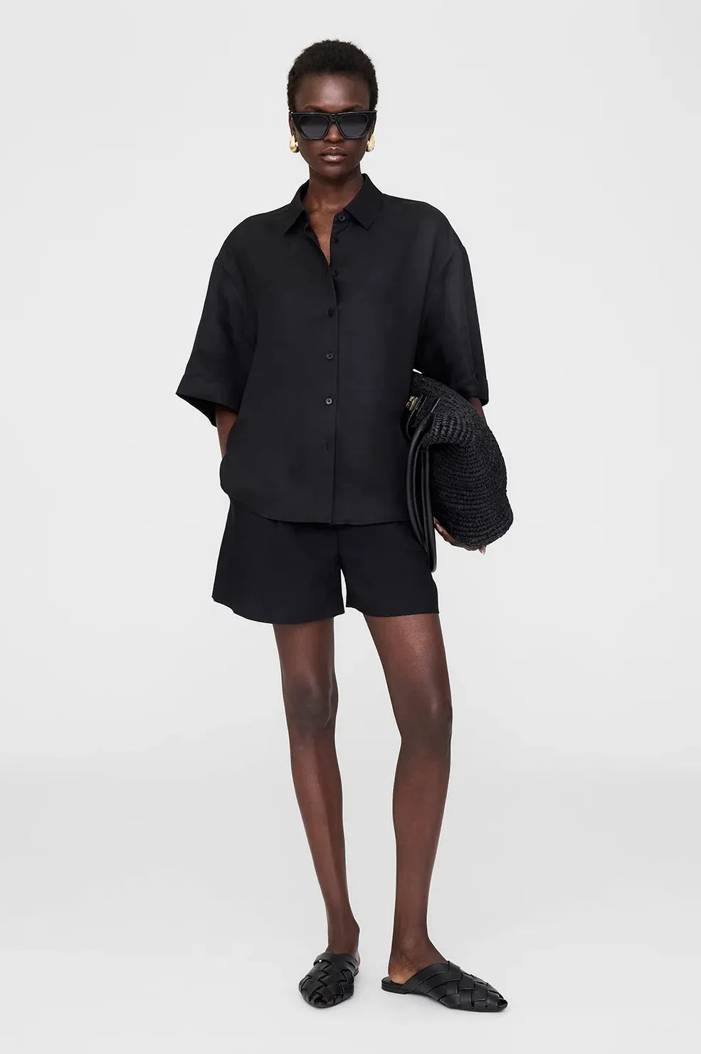 Anine Bing | Coco Shirt - Black sold by Sisters & Co product image thumbnail 2