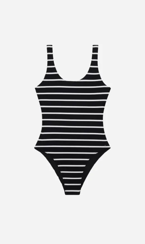 Anine Bing | Jace One Piece - Black & White Stripe sold by Sister & Co