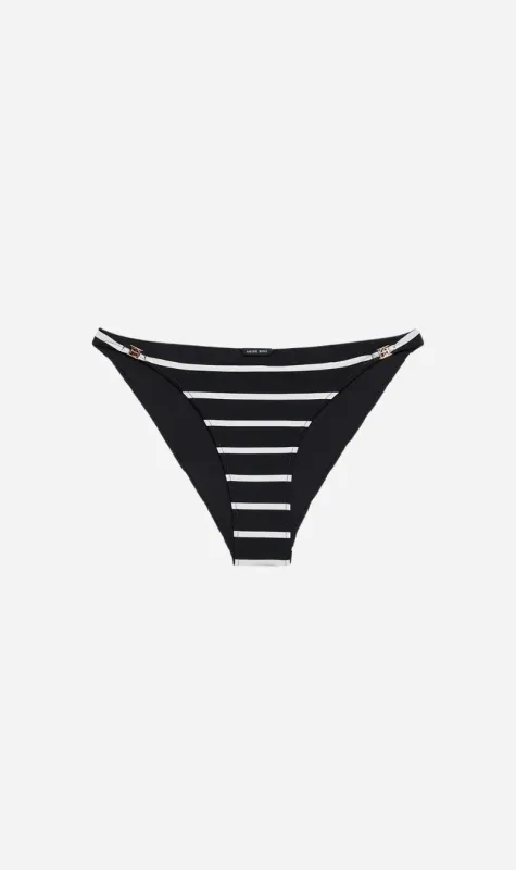 Anine Bing | Bellamy Bikini Bottom - Black & White Stripe sold by Sister & Co