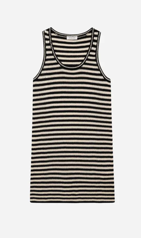 Anine Bing | Arie Dress - Black & Ivory Stripe sold by Sister & Co
