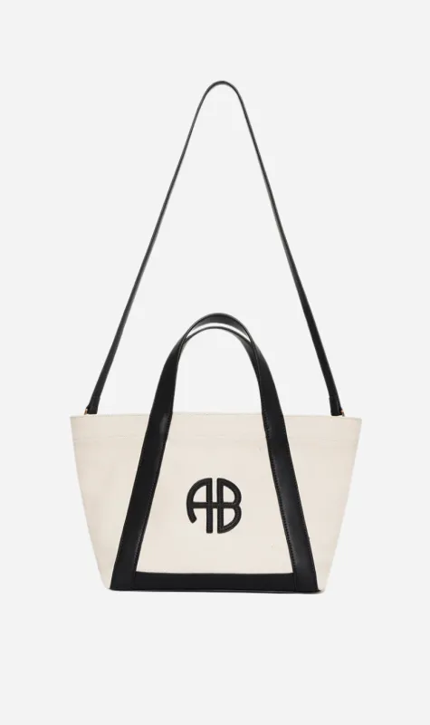 Anine Bing | Small Cara Tote - Natural Canvas With Black sold by Sister & Co
