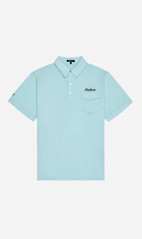 Malbon | Jesper Parnevik Pocket Polo - Aqua Blue sold by Sister & Co
