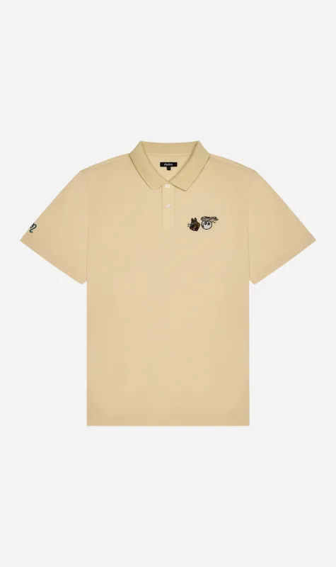 Malbon | Two Man Scram Pique Polo - Light Khaki sold by Sister & Co