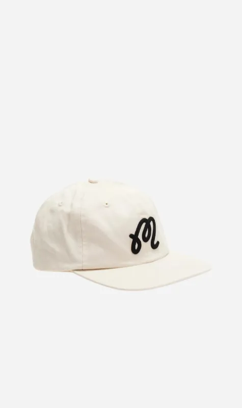 Malbon | M Script Chainstitch Painters Hat - Ivory sold by Sister & Co