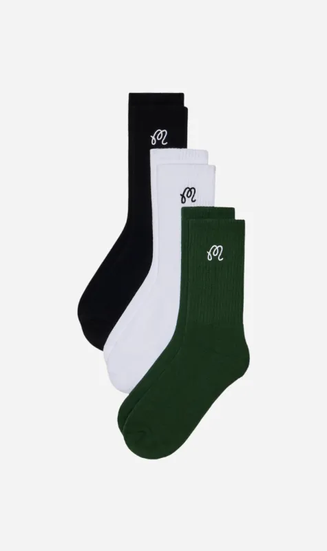 Malbon | M Crew Sock Pack - Multi sold by Sister & Co