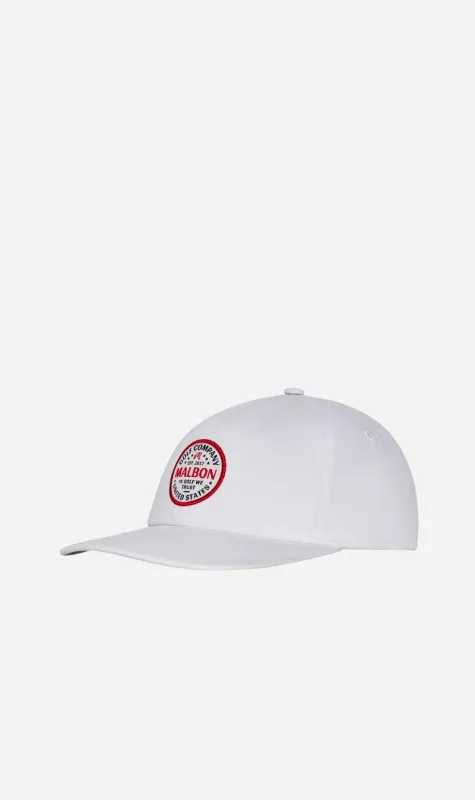 Malbon | In Golf We Trust Painters Hat - White sold by Sister & Co
