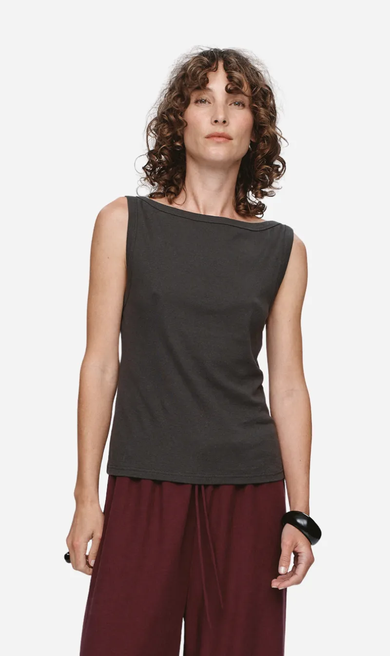 Marle | Jill Singlet - Charcoal sold by Sister & Co