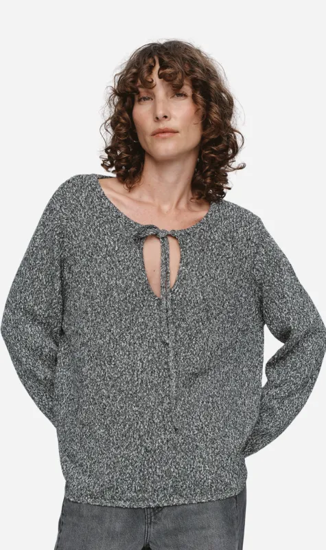 Marle | Gabrielle Jumper - Black/Ivory Melange sold by Sister & Co