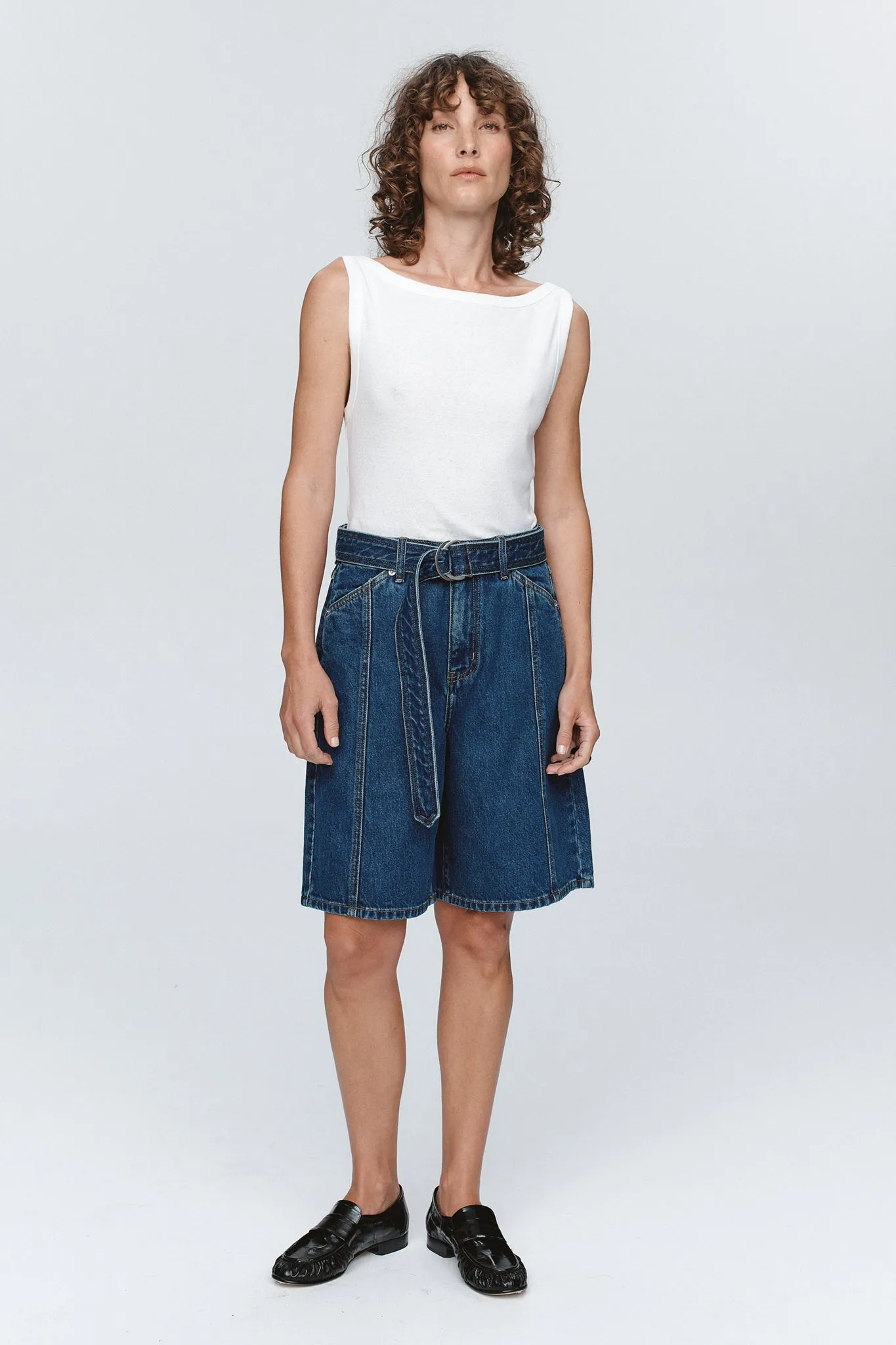 Marle | Belted Jean Short - Washed Indigo sold by Sisters & Co product image thumbnail 3