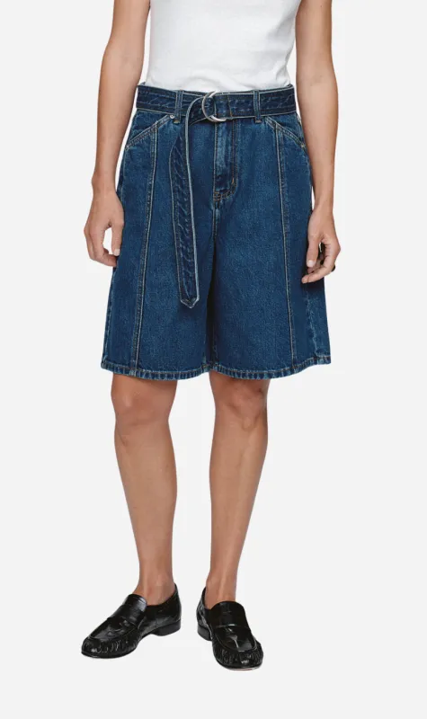 Marle | Belted Jean Short - Washed Indigo sold by Sisters & Co