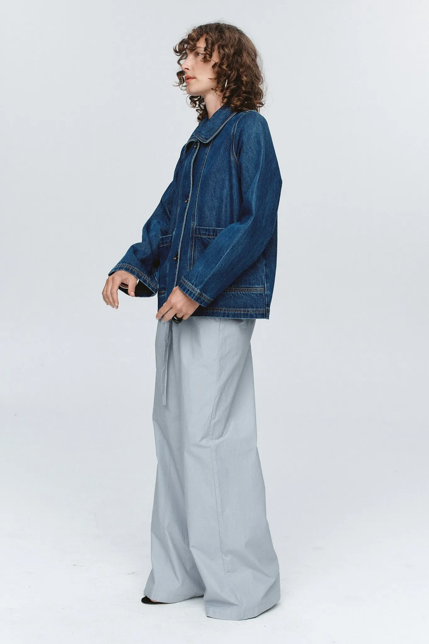 Marle | Cropped Pea Jacket - Washed Indigo sold by Sisters & Co product image thumbnail 5