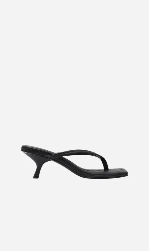 St Agni | Thong Detail Heel - Black sold by Sister & Co