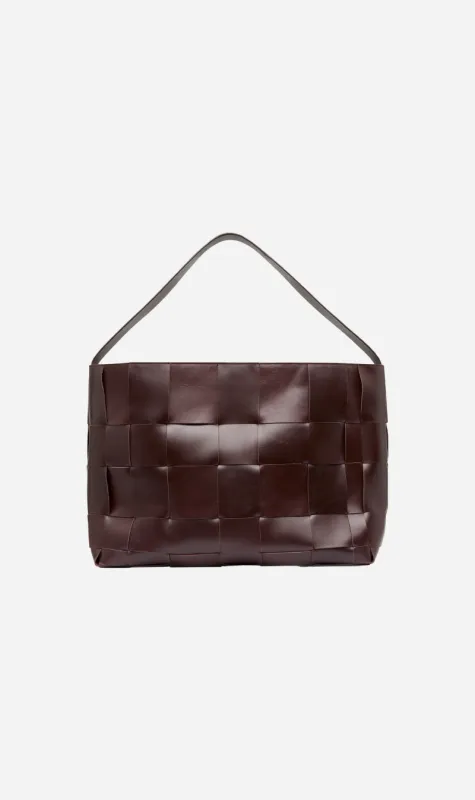 St Agni | Woven Mini Tote - Chocolate sold by Sister & Co