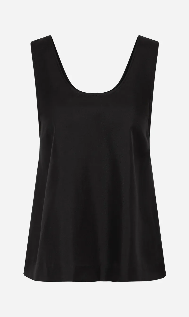 St Agni | Jordan Button Up Top - Black sold by Sisters & Co