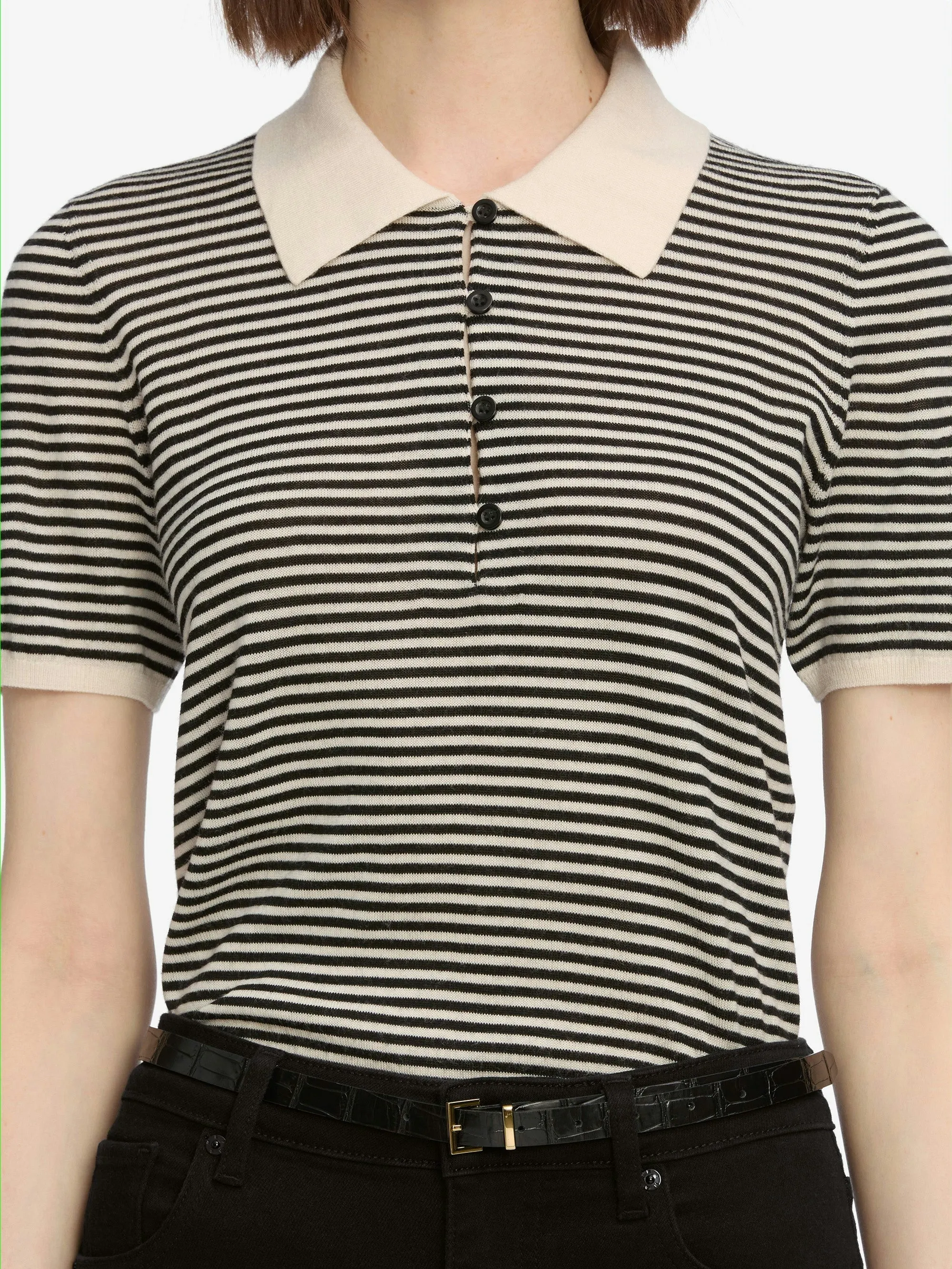 Frame Denim | The Smart Polo - Cream Multi sold by Sisters & Co product image thumbnail 5